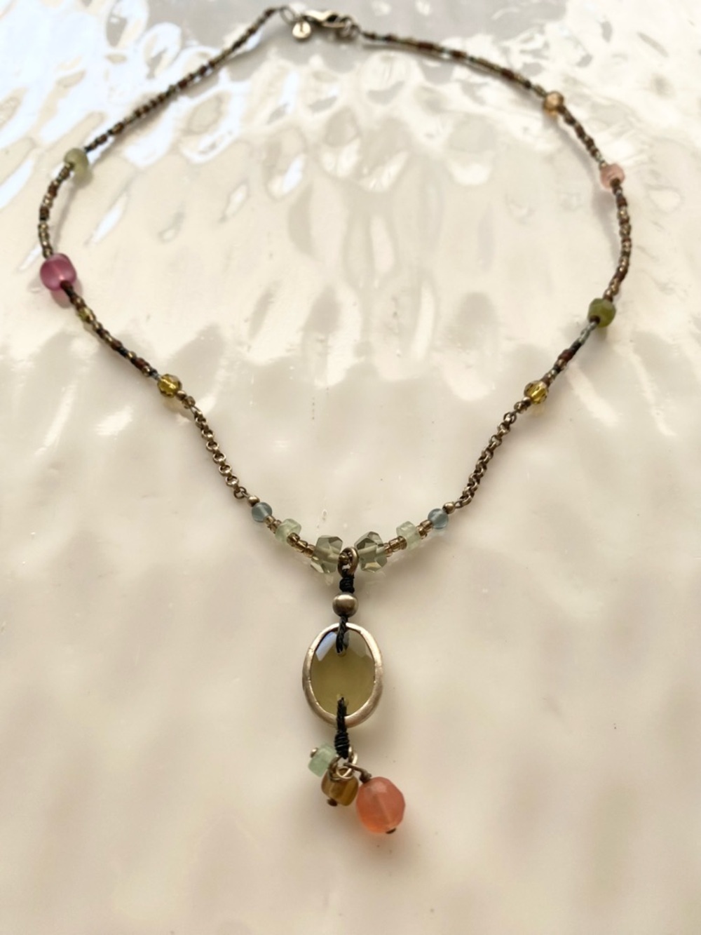 Silpada Delicate Multicolor Bead Pendant Necklace N2008 17” inches - Picture 3 of 8